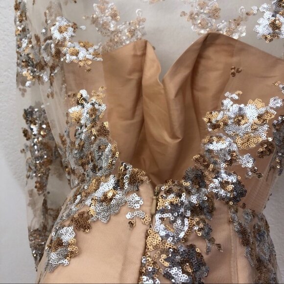 Fernando Wong Sequin Illusion Cocktail Mini Dress - Picture 4 of 7